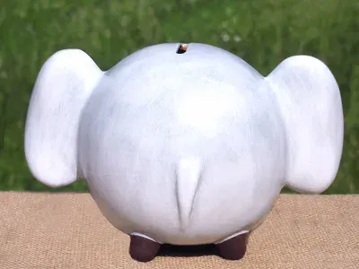 Tirelire éléphant en terre cuite — Thumbnail 2