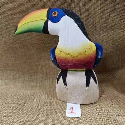 Toucan en Balsa de 20 cm — Thumbnail 4