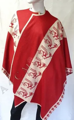 Ruana Angelica Réversible Rouge et Sable — Miniatura 4