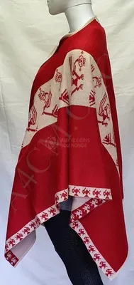 Ruana Angelica Réversible Rouge et Sable — Miniatura 9