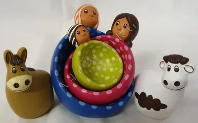 Crèche Bougeoir Multicolore en Céramique — Thumbnail 1