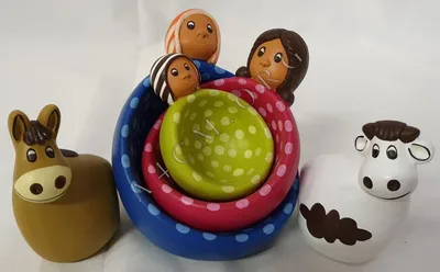Crèche Bougeoir Multicolore en Céramique