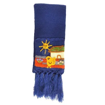 Écharpe brodée enfant bleue — Miniature 2