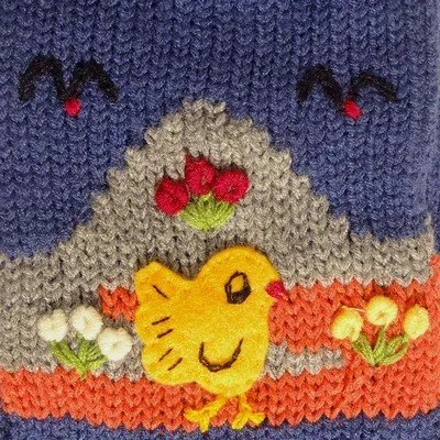 Écharpe brodée enfant bleue — Miniature 5