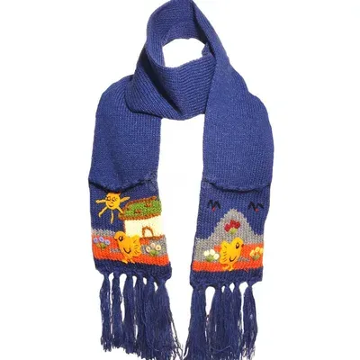 Écharpe brodée enfant bleue — Miniature 1