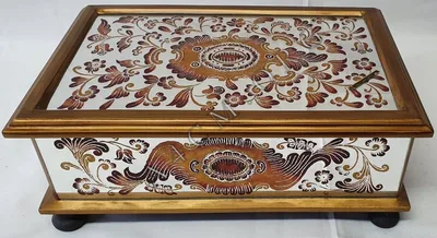 Coffre Miroir Sevilla Rouge, Verre peint Miroir