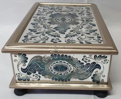 Coffre Miroir Sevilla Turquoise, Verre peint Miroir — Miniatura 2