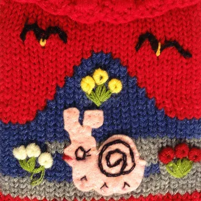 Echarpe brodée enfant rouge — Miniature 3