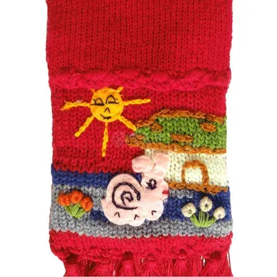 Echarpe brodée enfant rouge — Miniature 5