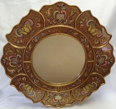 Miroir Peinture sous Verre Unique