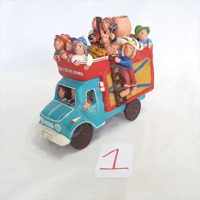 Grand Camion Travailleurs Péruviens en Céramique — Thumbnail 2