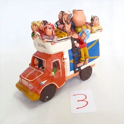 Grand Camion Travailleurs Péruviens en Céramique — Thumbnail 4