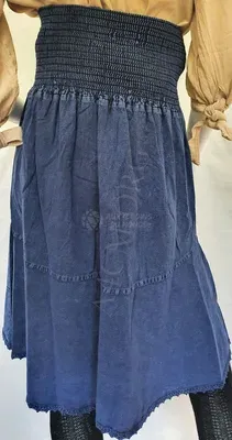 Jupe Smoc Bleu Jean en Coton — Vorschaubild 2