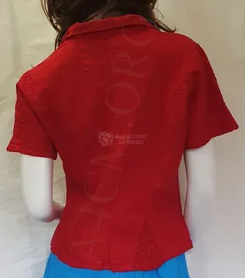 Chemisier Suzy Rouge en Coton — Miniature 2