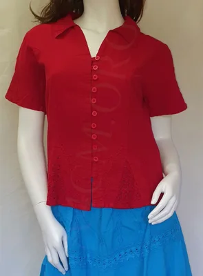 Chemisier Suzy Rouge en Coton