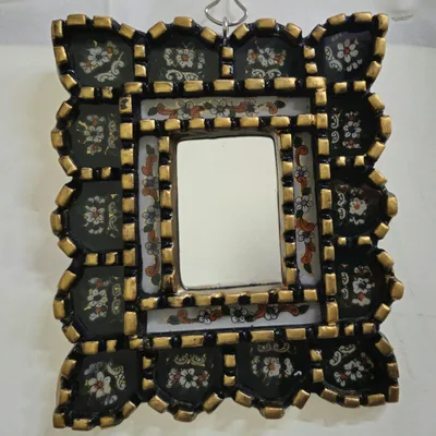 Miroir Rectangulaire Peinture sous Verre 17x14 cm