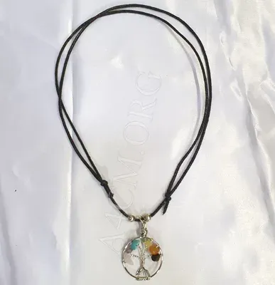 Petit Collier Arbre de Vie Pierres Naturelles — Miniature 1