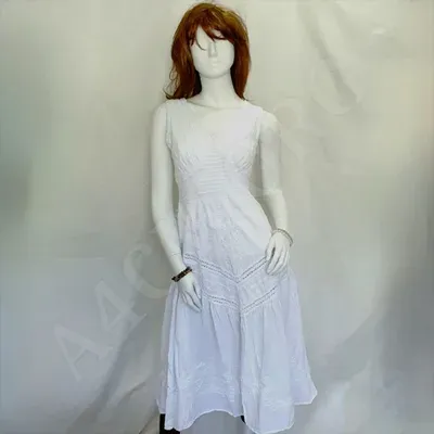Robe Caraïbe Blanche sans manche coton — Vorschaubild 7