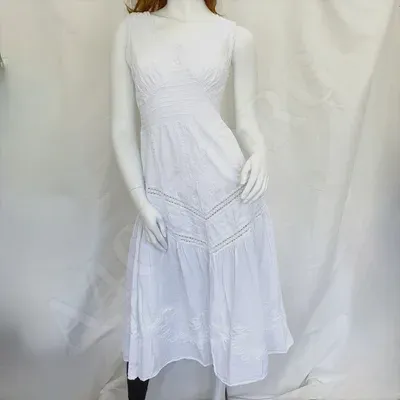 Robe Caraïbe Blanche sans manche coton — Vorschaubild 1