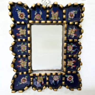 Miroir Rectangulaire Peinture sous Verre 19x16 cm