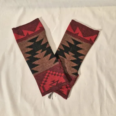 Mitaines Chacana Marron et Rouge 50% Alpaga