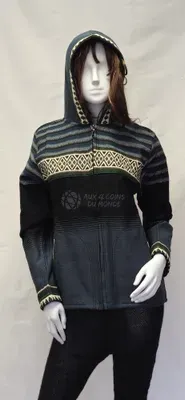 Blouson Apache Capuche Multicolore Acrylique — Thumbnail 2