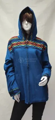 Blouson Apache Capuche Multicolore Acrylique — Thumbnail 12