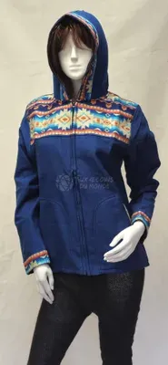Blouson Apache Capuche Multicolore Acrylique — Thumbnail 4