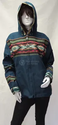 Blouson Apache Capuche Multicolore Acrylique — Thumbnail 7