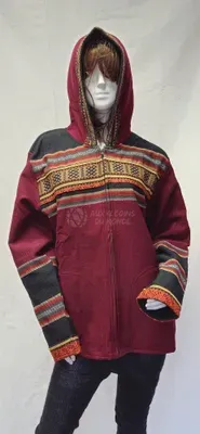 Blouson Apache Capuche Multicolore Acrylique — Thumbnail 9