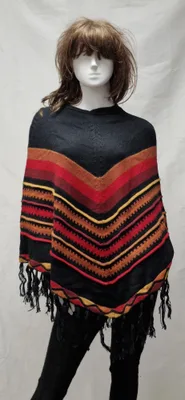 Poncho Delphina Noir en alpaga