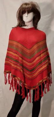 Poncho Delphina Rouge en alpaga