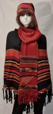 Écharpe-Bonnet Delphina Rouge en alpaga — Vorschaubild 1