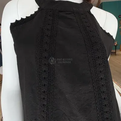 Robe Alicia Noire sans manche coton — Thumbnail 2