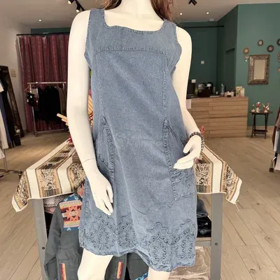 Robe Clea Bleu Jean sans manche coton — Thumbnail 1