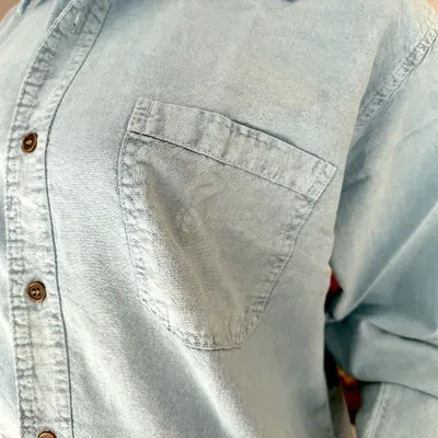 Chemise Manches Longues Verso Bleu Ciel coton — Thumbnail 2
