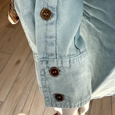 Chemise Manches Longues Verso Bleu Ciel coton — Thumbnail 3