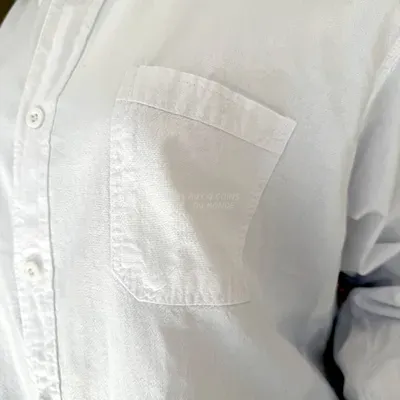 Chemise Manches Longues Verso Blanche coton — Miniatura 2