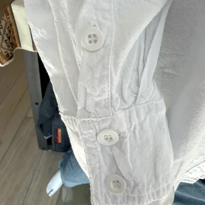 Chemise Manches Longues Verso Blanche coton — Miniatura 3