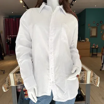 Chemise Manches Longues Verso Blanche coton — Miniatura 1