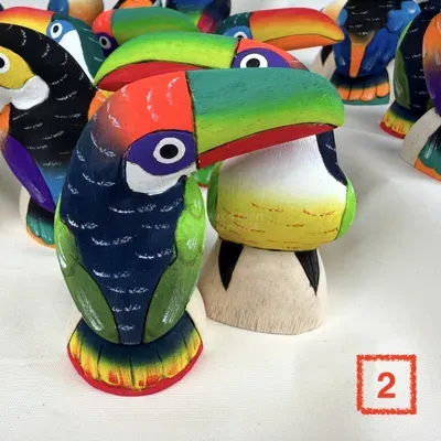 Toucans en Balsa 8 cm — Miniature 3
