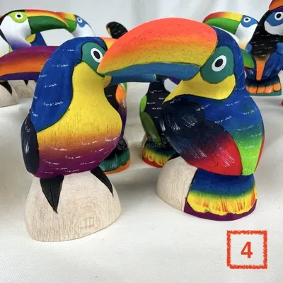 Toucans en Balsa 8 cm — Miniature 5