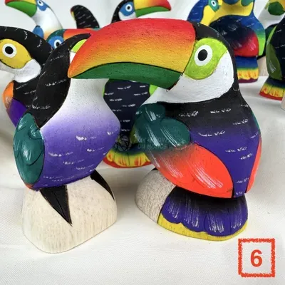 Toucans en Balsa 8 cm — Miniature 7