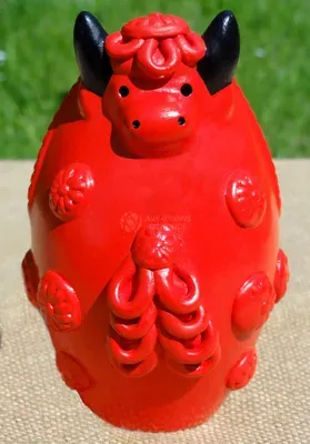 Taureau Décoration Rouge en Céramique — Vorschaubild 3