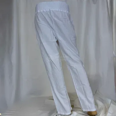 Pantalon Smoc en Coton du Pérou — Blanc — Miniature 2