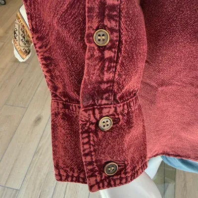 Chemise Manches Longues Verso coton — Bordeaux — Miniature 3