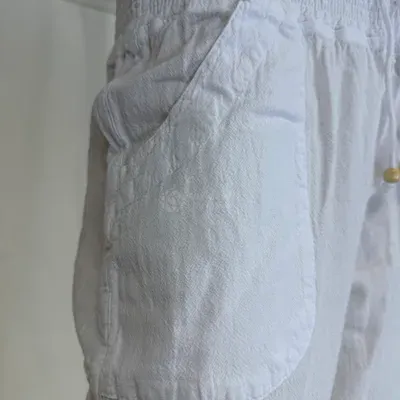 Pantalon Smoc en Coton du Pérou — Blanc — Miniature 3