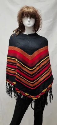Poncho Delphina en alpaga — Noir