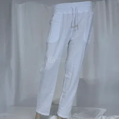 Pantalon Smoc en Coton du Pérou — Blanc — Miniature 1