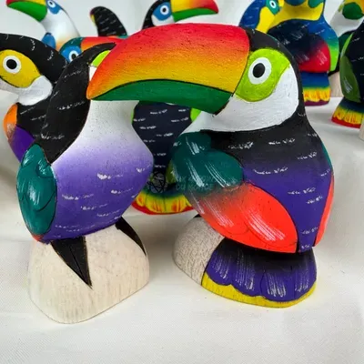 Toucans en Balsa 8 cm — n°6 — Miniature 1